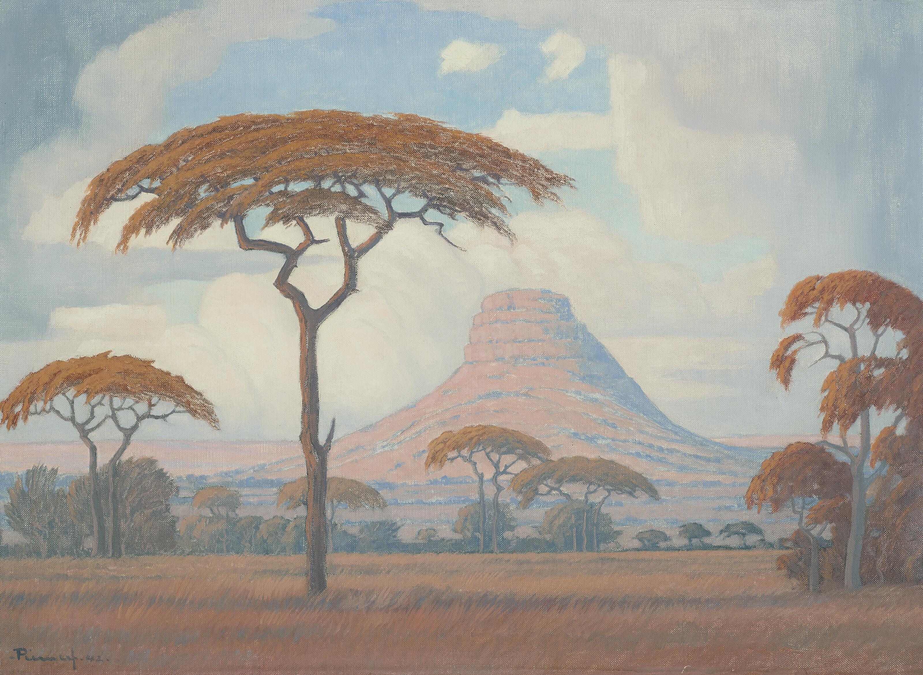 Jacob Hendrik Pierneef - Acacias with Kranskop Beyond, Limpopo Province