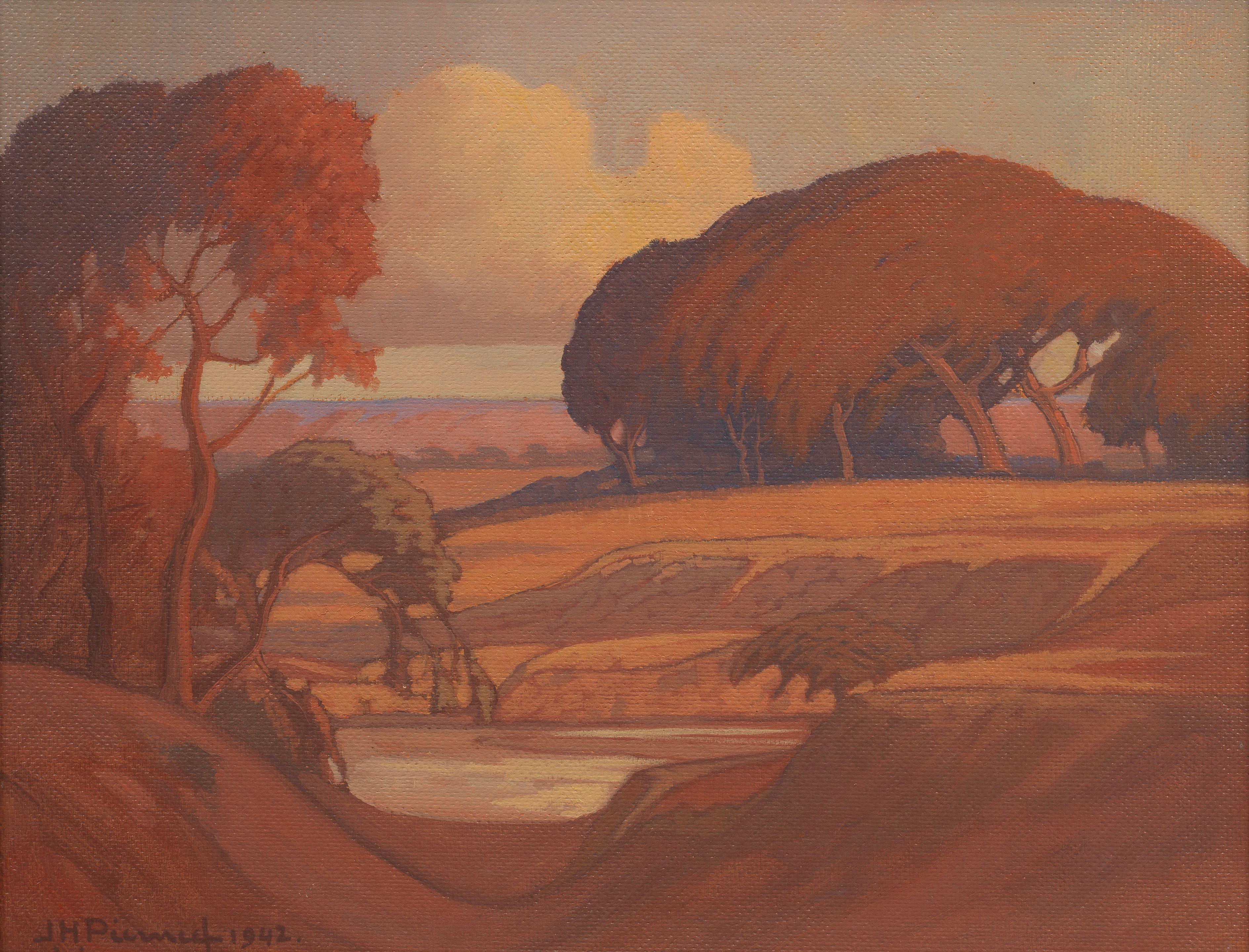 Jacob Hendrik Pierneef - Sonsondergang by Pienaarsrivier
