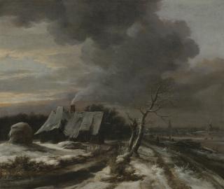 Jacob Isaacksz. van Ruisdael - A Winter Landscape With A View Of The River Amstel And Amsterdam In The Distance