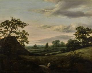 Jacob Isaacksz. Van Ruisdael - Landscape with cornfields and a thatched barn |《麥田與茅舍風景》