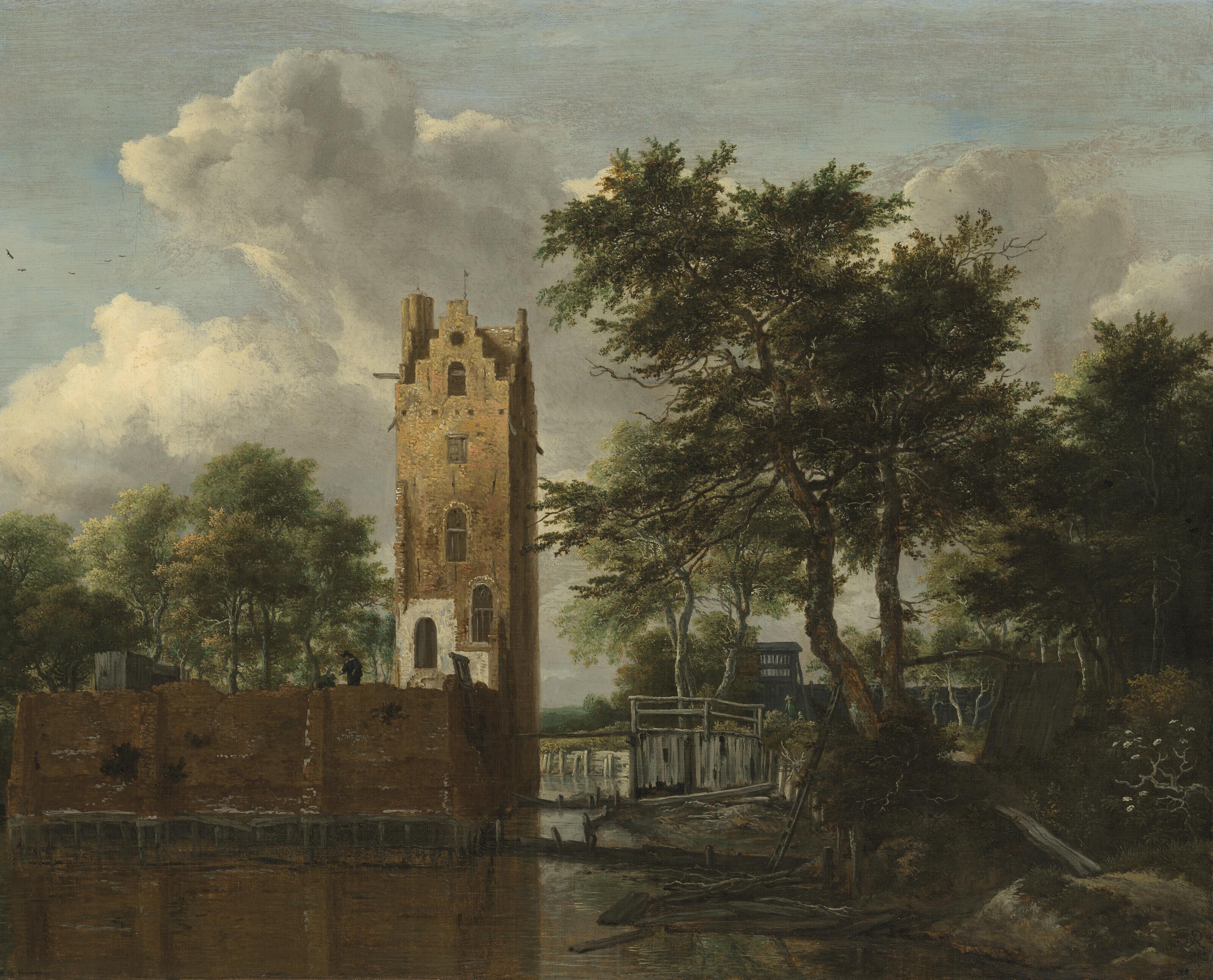 Jacob Isaacsz. Van Ruisdael - The tower of Kostverloren on the river Amstel