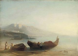 Jacob Jacobs - North African fishermen on the shore