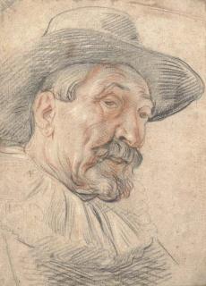 Jacob Jordaens - A Bearded Man, Bust-Length, Wearing A Broad Brimmed Hat And A Ruff