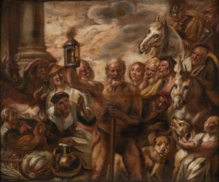 Jacob Jordaens - Diogenes Searching For An Honest Man