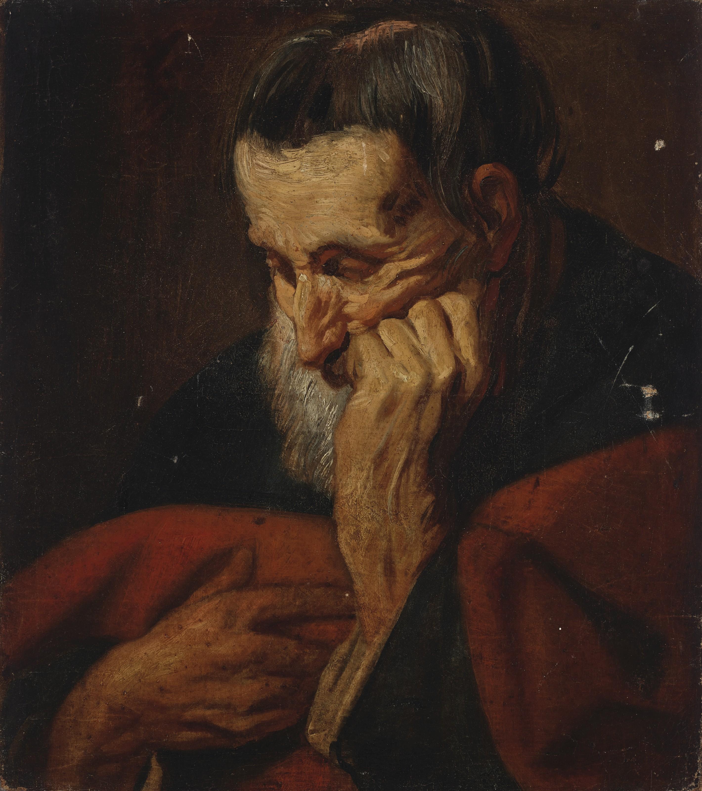 Jacob Jordaens - Head of a bearded man, possibly an apostle