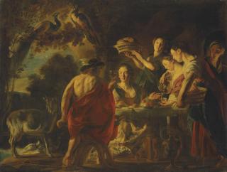 Jacob Jordaens - Hermes entertained by Calypso