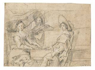 Jacob Jordaens - Interior Scene With A Lady And Two Gentlemen Making Music