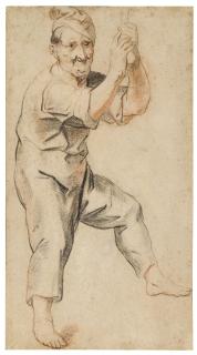 Jacob Jordaens - Study of a man holding a bell rope