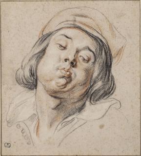 Jacob Jordaens - The head of a piper: Study for As the old sang, so the young pipe