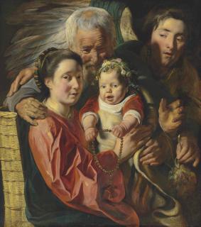 Jacob Jordaens - The Holy Family with an angel
