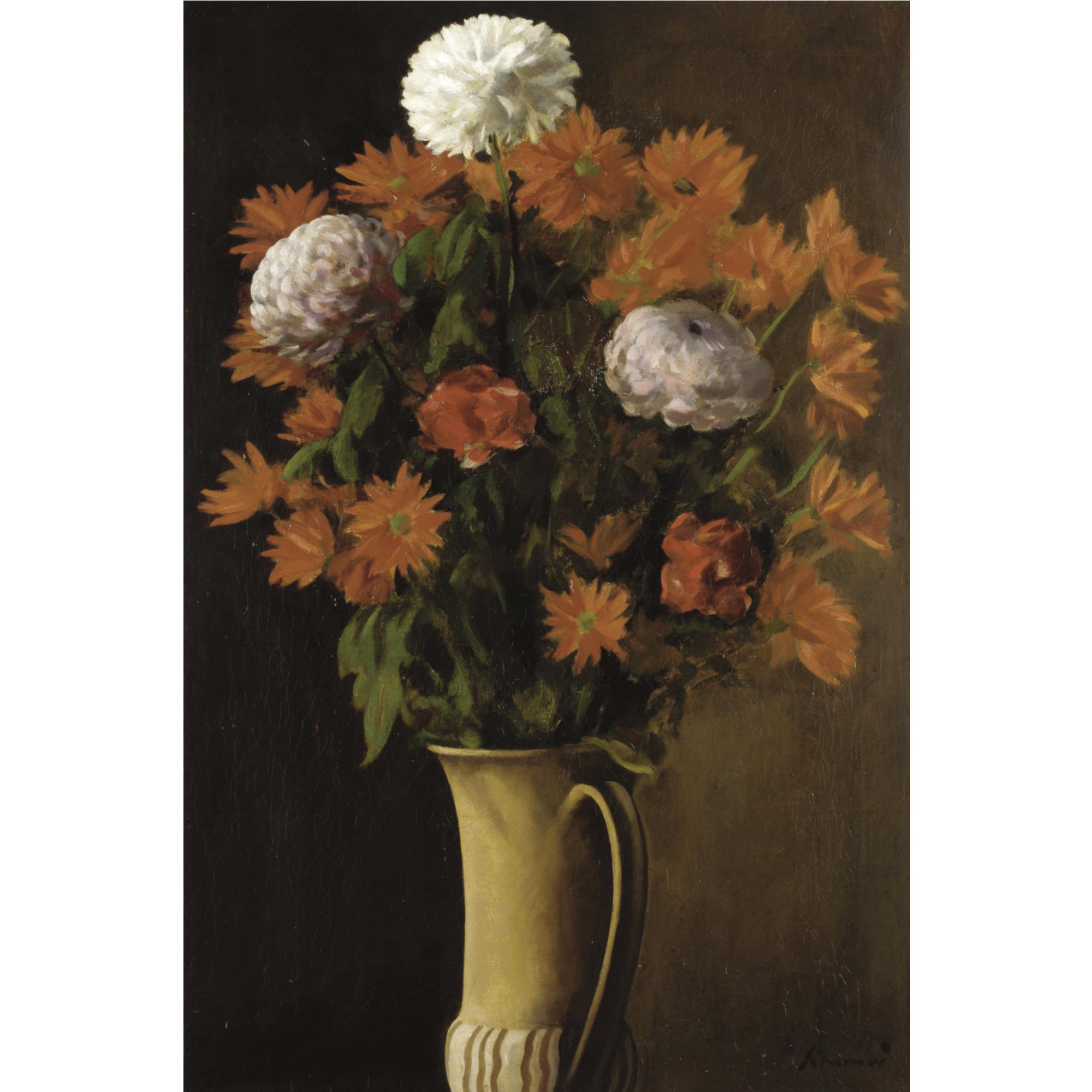 Jacob Kramer - Flowers In A Tall Jug