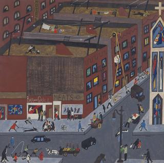 Jacob Lawrence - Harlem Street Scene