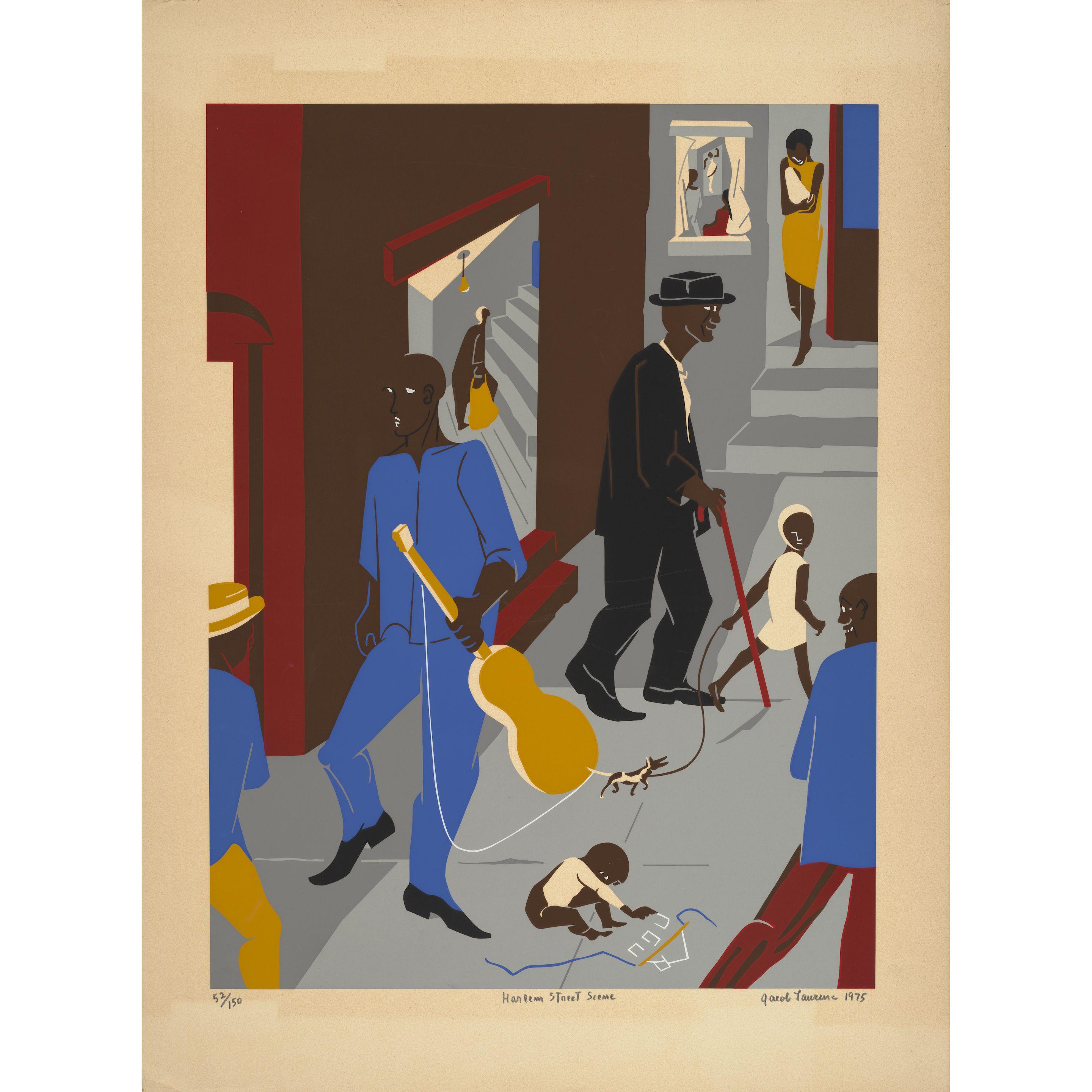 Jacob Lawrence - People in Other Rooms (Harlem Street Scene)