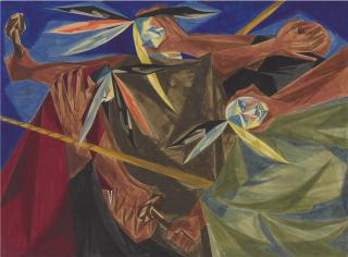 Jacob Lawrence - Rally Mohawks! bring out your axes, and tell King George we\'ll pay no taxes on his foreign tea... -- A SONG OF 1773