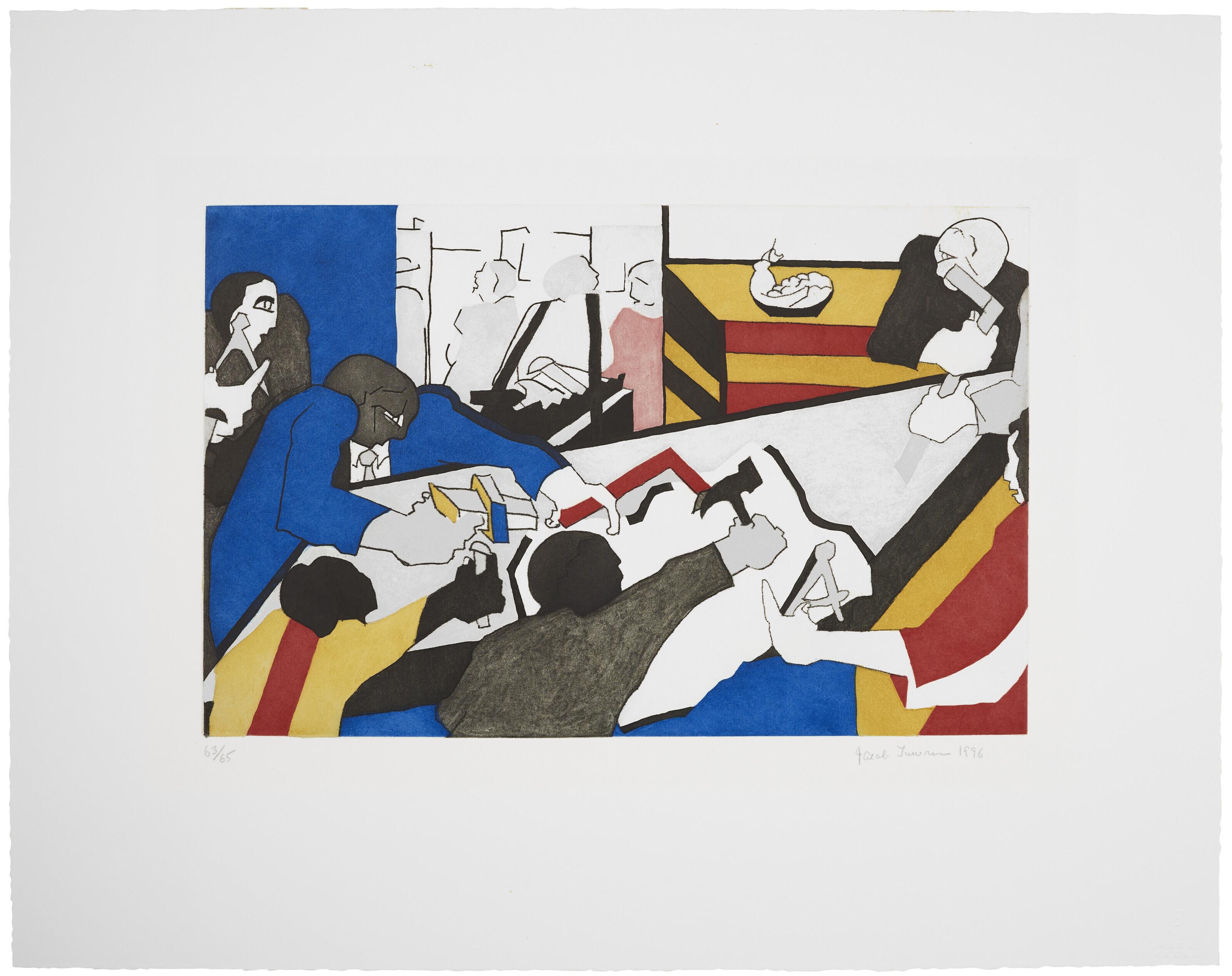 Jacob Lawrence - Ten Builders, from The Builders Suite