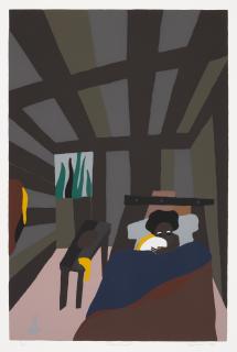 Jacob Lawrence - The Birth of Toussaint L\'Ouverture, from The Life of Toussaint L\'Ouverture