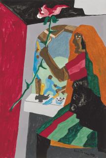 Jacob Lawrence - Woman with Flower