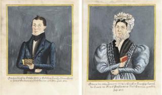 Jacob Maentel - A Pair of Portraits: Catherine Illig Waechter and her son, Jonathan