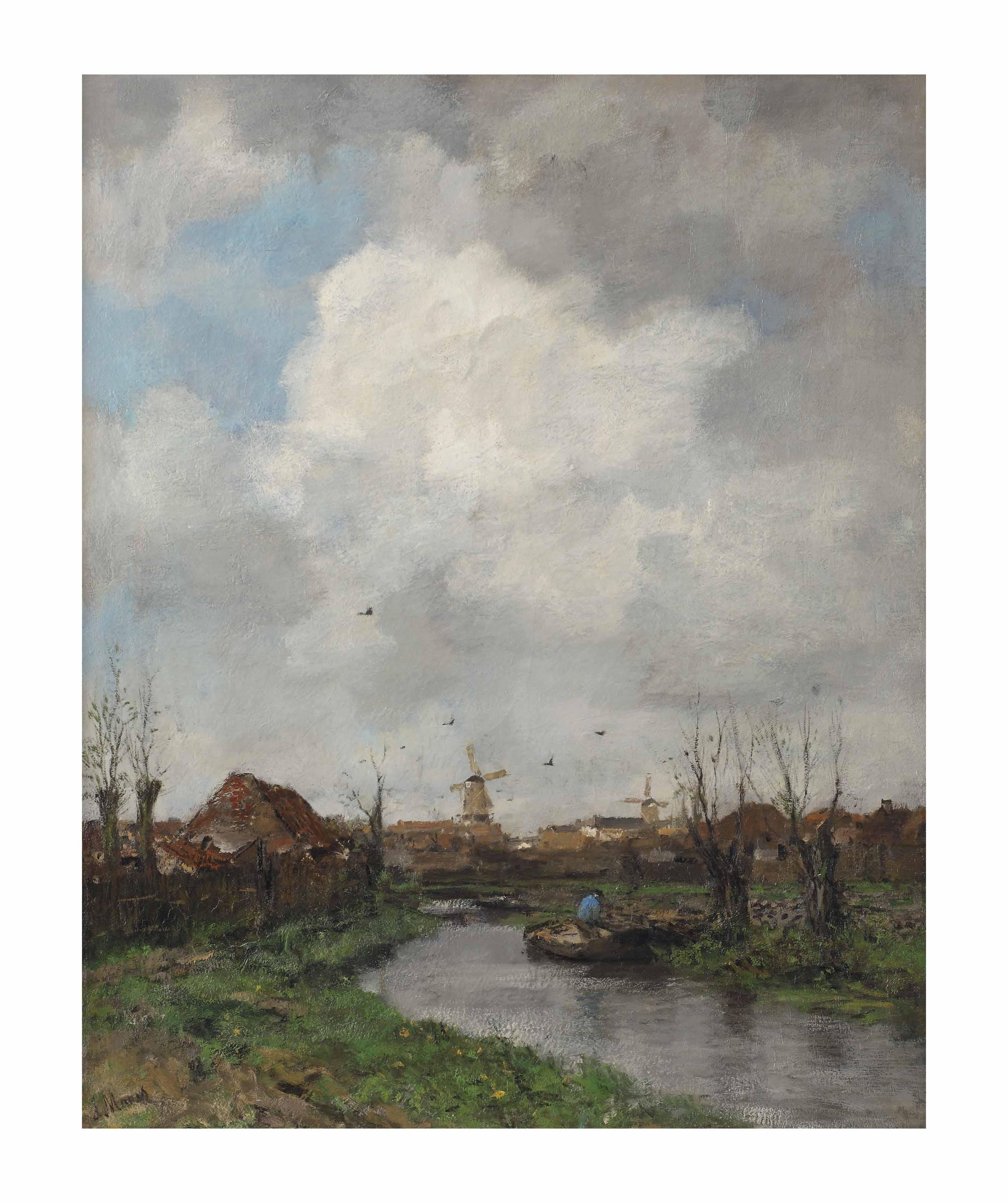 Jacob Maris - The canal: salad gardens near The Hague
