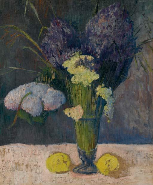 Jacob Meyer de Haan - Nature morte aux lilas, boule de neige et citrons