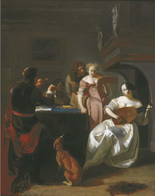 Jacob Ochtervelt - A musical party in an interior