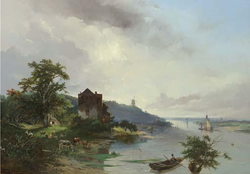 Jacob Pelgrom - Panoramic view of a river landscape