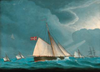 Jacob Petersen Of Copenhagen - A group of Danish cutters including the Camilla racing to windward