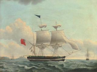 Jacob Petersen of Copenhagen - The English brig Endimion [sic] of Whitby in the Sound off Kronborg Castle