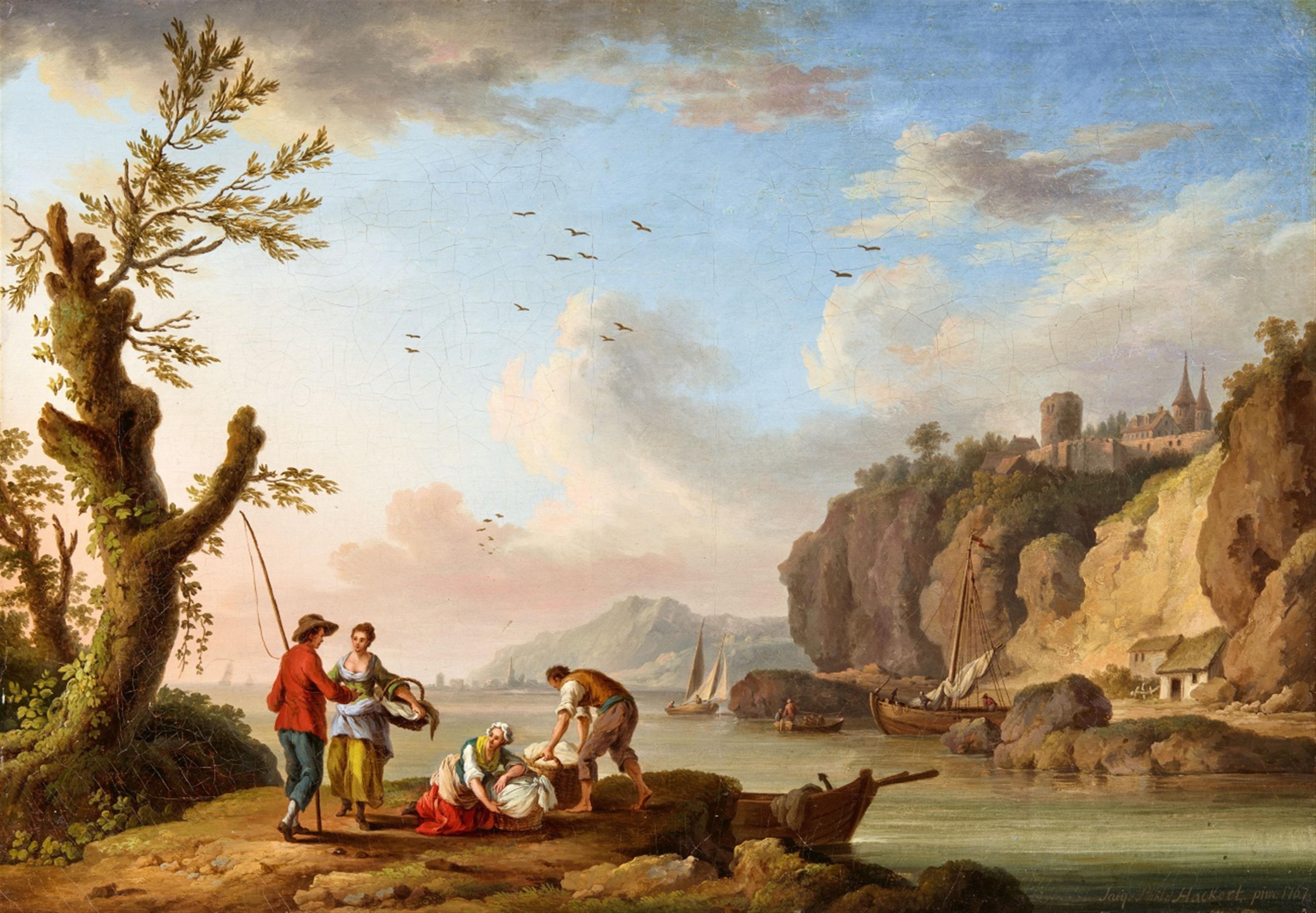 Jacob Philipp Hackert - Blick auf die Seine bei Caudebec-en-Caux