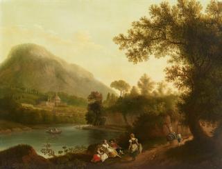 Jacob Philipp Hackert - Der Fiume Incastro mit Ariccia im Hintergrund
