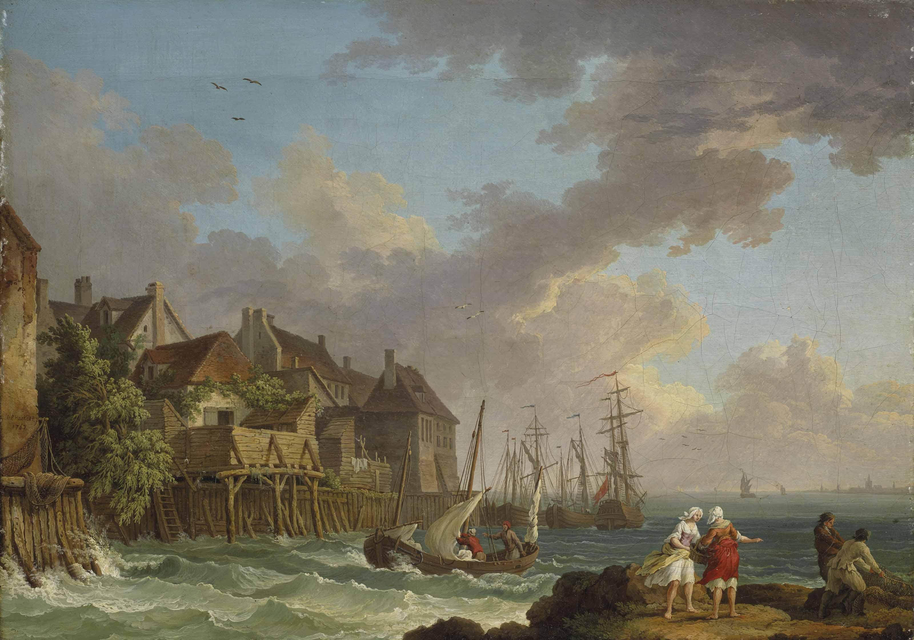 Jacob Philipp Hackert - Maison de pêcheurs à Saint-Valéry-sur-Somme