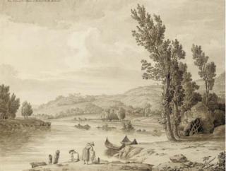 Jacob Philipp Hackert - View of the river Po from the Church of the Madonna del Pillone near Turin, the Basilica of Superga in the background