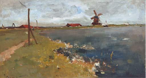 Jacob Ritsema - En Hollande: Windmill By The Waterside