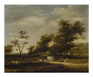 Jacob Salomonsz. Van Ruysdael - A Herder With His Flock In A Landscape