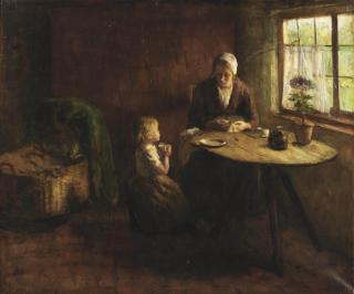 Jacob Simon Hendrik Kever - A chat at the table