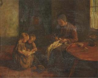 Jacob Simon Hendrik Kever - Children reading in an interior