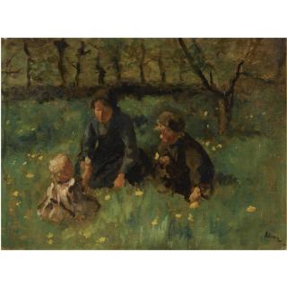 Jacob Simon Hendrik Kever - Dutch Children In The Fields