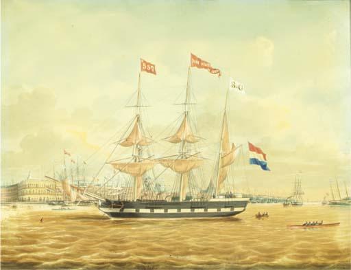 Jacob Spin - The \'Johan Melchior Kemper\' At Anchor By Rotterdam Harbour