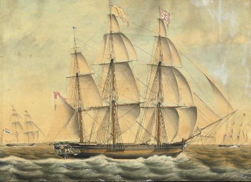 Jacob Spin - The sailing frigate \'Johanna\' in calm water
