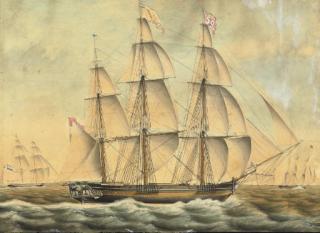 Jacob Spin - The sailing frigate \'Johanna\' in calm water