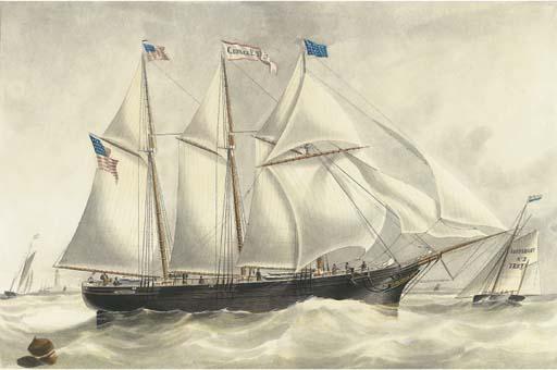 Jacob Spin - The Three-Masted American Schooner George E. Thacher Of Boston Off The Texel, 1870