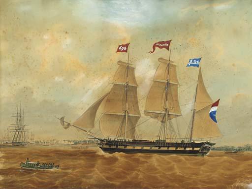 Jacob Spin - The Three-Master \'Natalie\' Nearing The Harbour of Parimaribo, Surinam