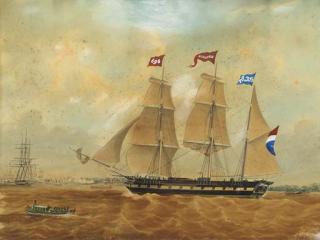 Jacob Spin - The Three-Master \'Natalie\' Nearing The Harbour of Parimaribo, Surinam