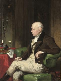 Jacob Thompson - Portrait of William, 1st Earl of Lonsdale, K.G., (1757-1844), seated three-quater-length in a green armchair