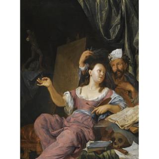 Jacob Toorenvliet - An Allegory Of The Arts, Or \'Painting Being Crowned By Poetry\'