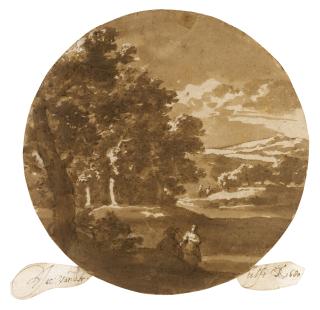 Jacob Van Der Ulft - A Landscape With A Couple In The Foreground