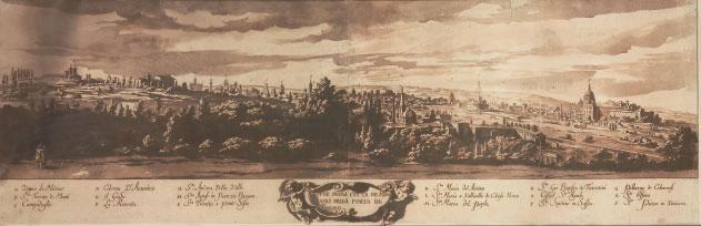 Jacob van der Ulft - A panoramic view of Rome from the Porta del Popolo