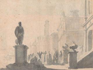 Jacob Van Der Ulft - Figures among Roman buildings