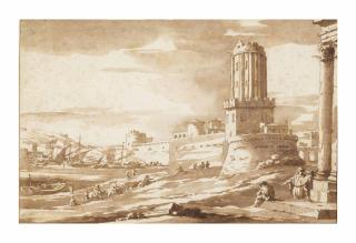 Jacob Van Der Ulft - View of a Mediterranean port