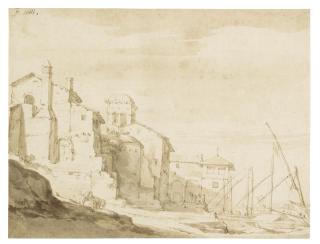 Jacob Van Der Ulft - View Of The Ripa Grande, Rome